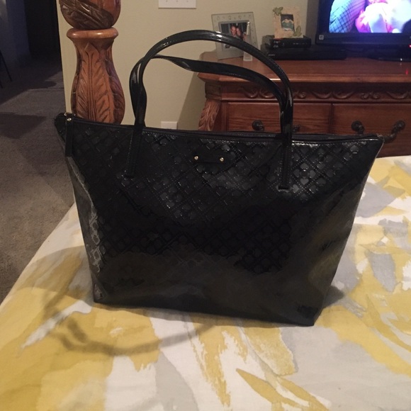 Kate Spade black patent handbag