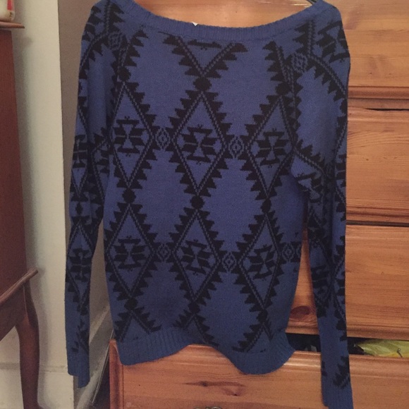 Blue/Black Aztec Sweater - Picture 2 of 2