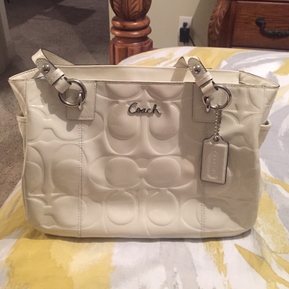 White Coach Patent Tote