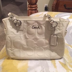 White Coach Patent Tote