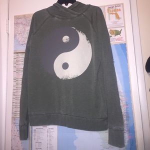 Yin yang green hoodie