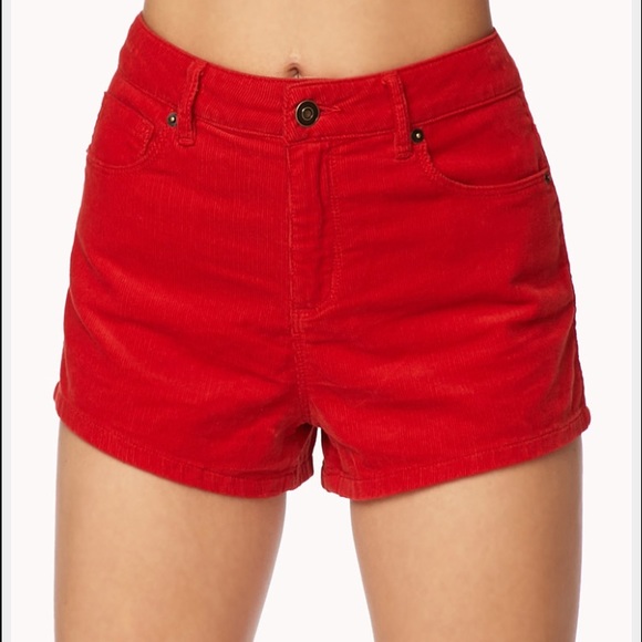 🦄REDUCED🦄 Forever21 Red Corduroy Shorts size 28