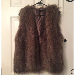 H&M Brown Faux Fur Vest