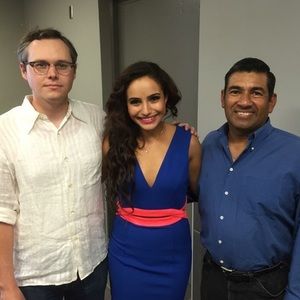 Blue and pink dress with cut outs