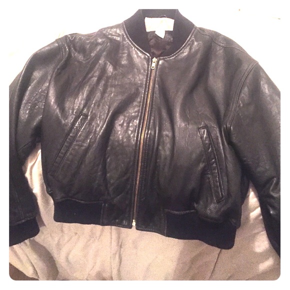 Authentic Black Leather jacket by "The Limited"