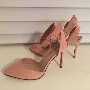 Pink Ankle Strap Pumps