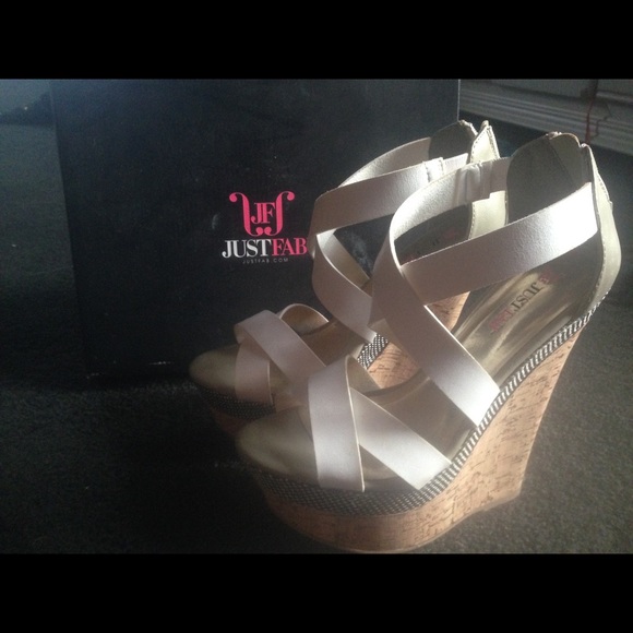 Just fab size 8 white heels