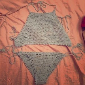 Baby blue crochet bikini