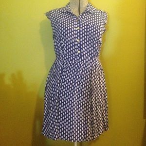 Blue and white vintage style dress
