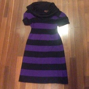 Black and purple striped dress.