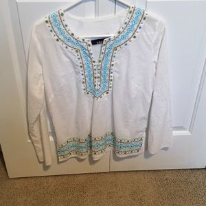 PETITE Casual linen blouse, 3/4 length sleeves