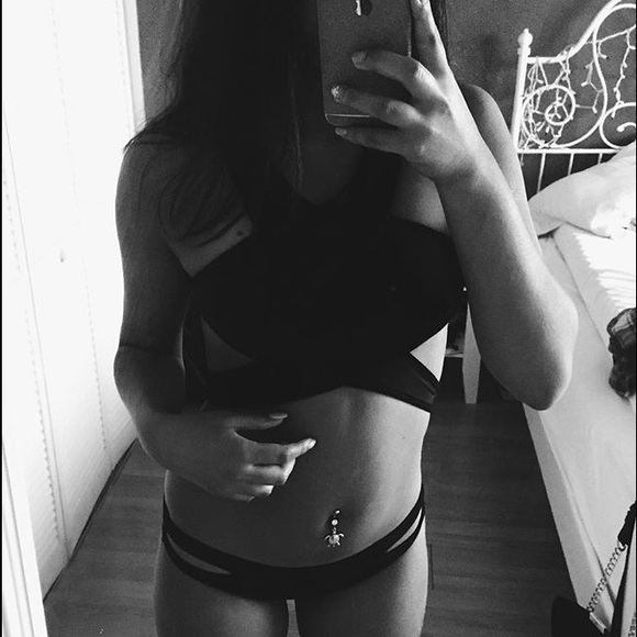Black strappy bikini