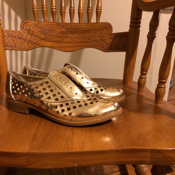 Gold Sam and Libby Loafers