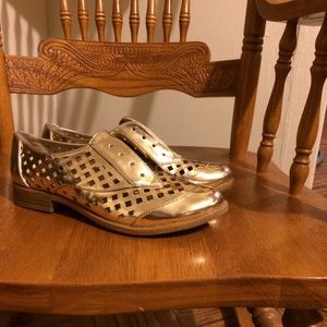 Gold Sam and Libby Loafers