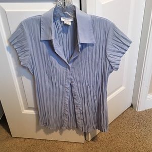 Polyester/rayon blouse/sky blue color