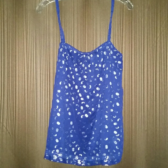 Forever 21 blue navy and silver top