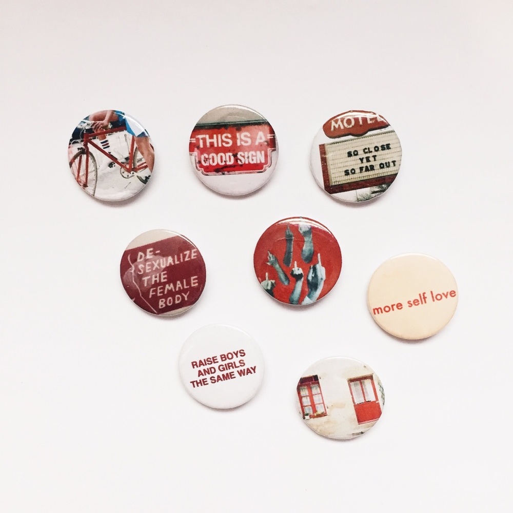 Red Themed Pins Pack