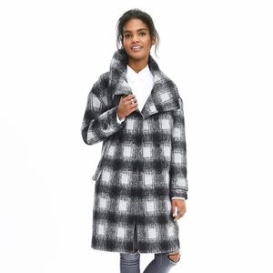 new banana republic double-breasted plaid coat