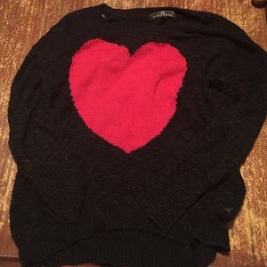 Black long sleeve with red heart ❤️ size small