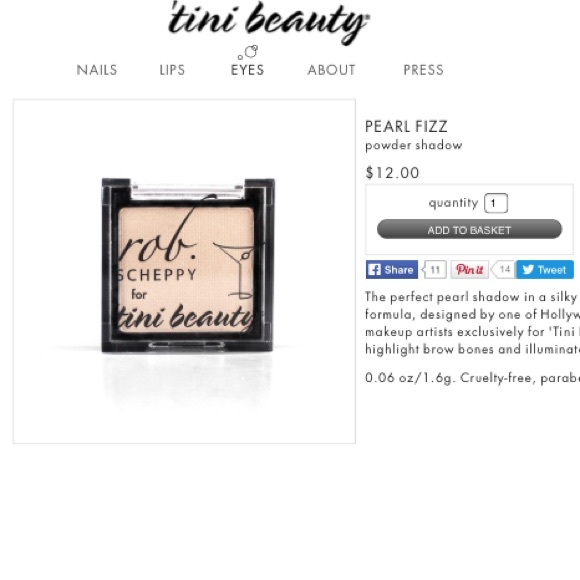 NEW TINI BEAUTY EYESHADOW IN PEARL FIZZ!!