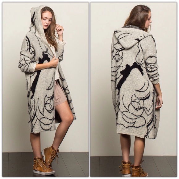 Sweaters - Endless Lines Hooded Cardigan