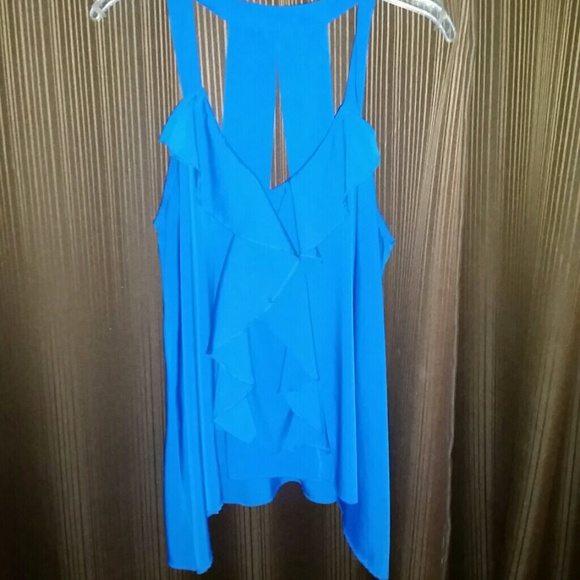 Blue flowy blouse