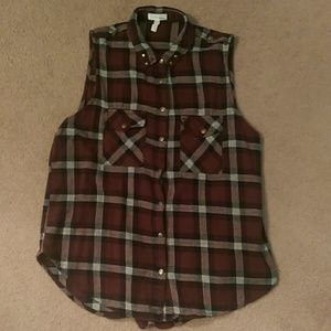 Plaid Button Down Top