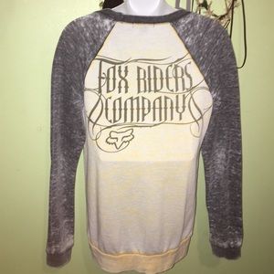 Swoop neck fox long sleeve shirt