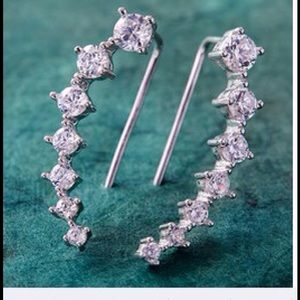 Crystal Rhinestone Climber Earrings