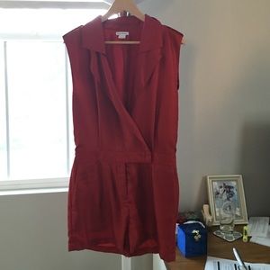 Club Monaco Silk Red Junpsuit
