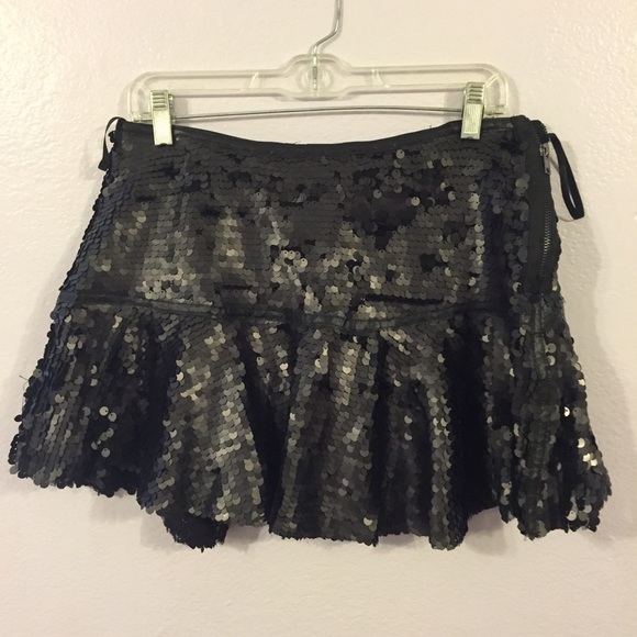 Black sequined skirt