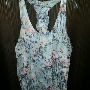 Gray and pink colored pattern Blouse