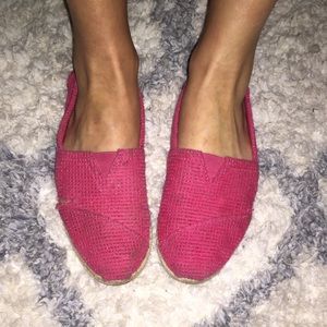 Red Burlap Toms