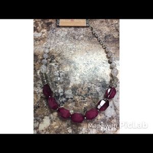 Purple & white stone necklace 🎀😊