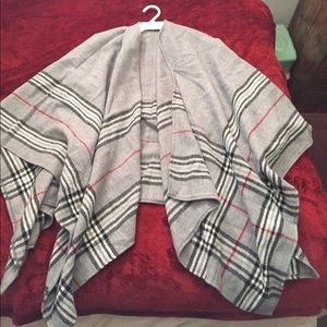 Grey Argyle Cape/Poncho
