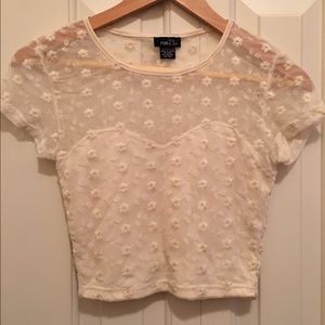 Never worn, cream colored crop top