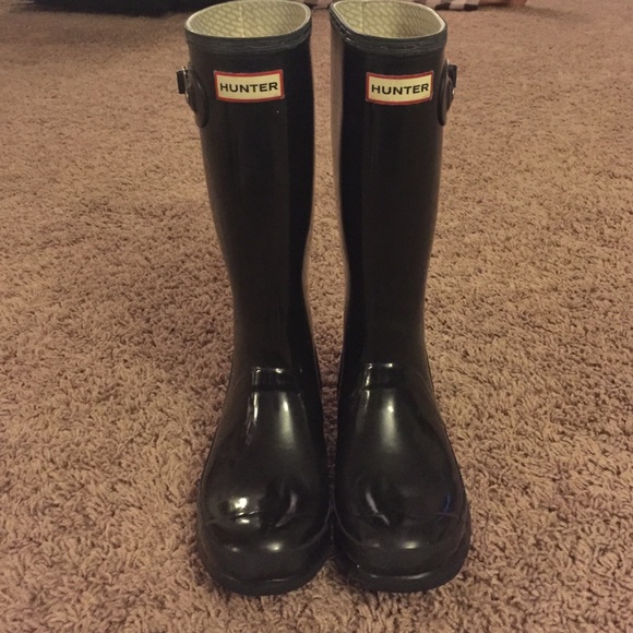 Kids Glossy Hunter Boots