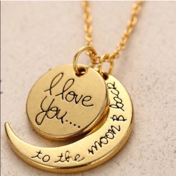 ⛔️SOLD⛔️ Gold Love You To The Moon Necklace - Picture 3 of 3