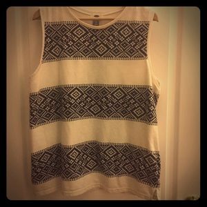 Navy and Off White Sleeveless Tank