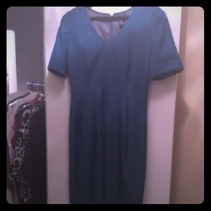 JCrew Super 120s Suiting Dress in Blue