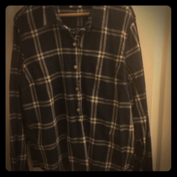 Blue Paid Collared Shirt