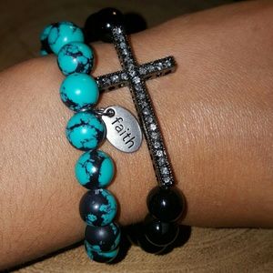 TODAY ONLY NEW Cross And faith Bracelet set