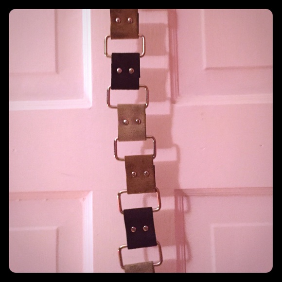 One of a kind, suede-block, earthen, belt.