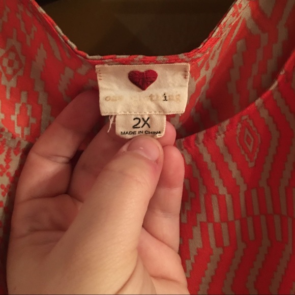 Orange & Tan Tribal Dress 💕 - Picture 2 of 2