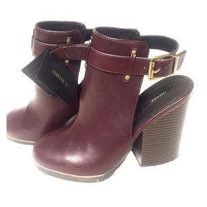 Dark Burgundy Booties