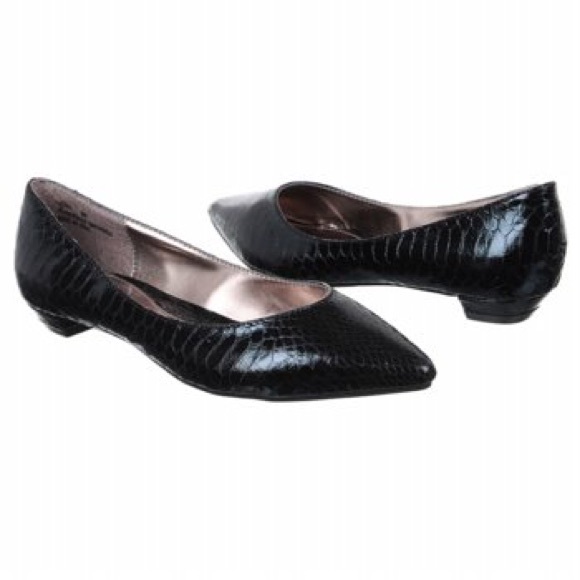 RAMPAGE Black Reptile Ballet Flats - NIB - sz 6.5