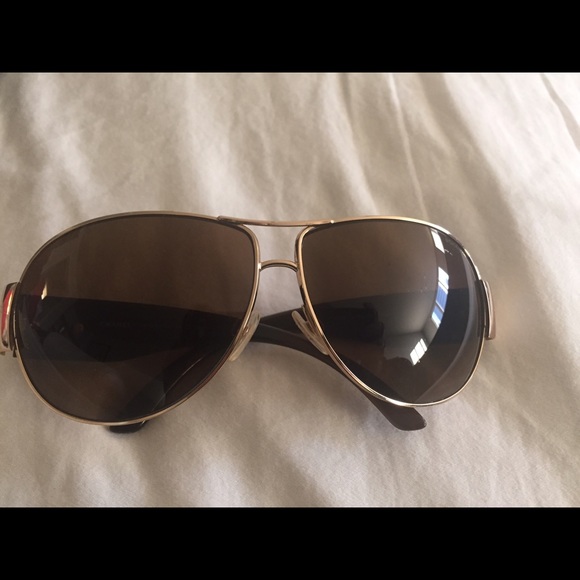 Designer Chanel brown/gold sunglasses main image 4