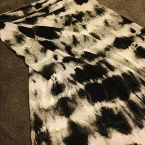 Black and white foldover maxi skirt; worn twice