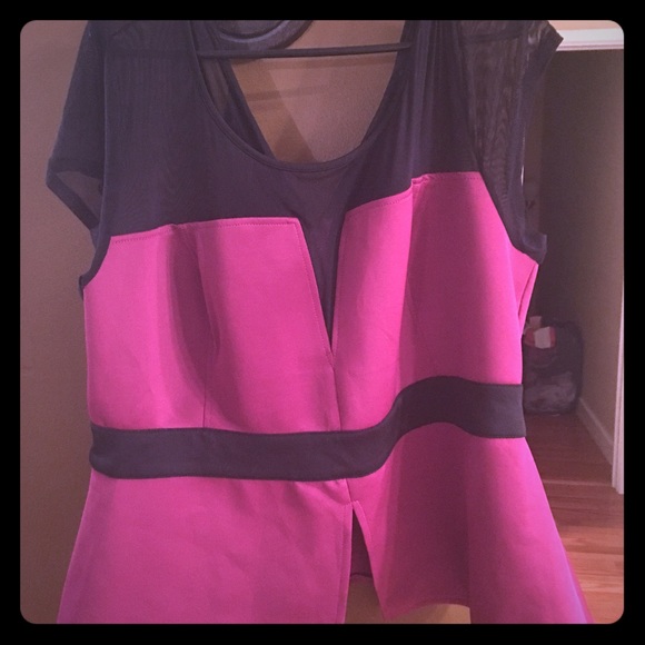 Lane Bryant Tops - Purple & Black Peplum Blouse 💕