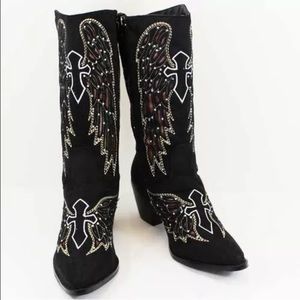 Montana West Rhinestone Wing Boots
